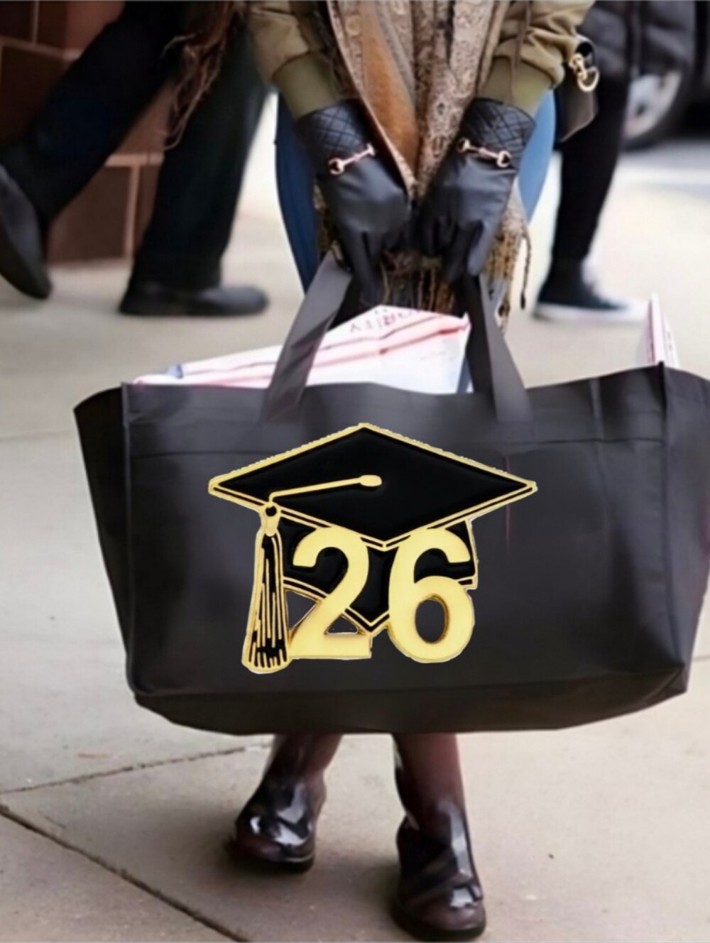 CUSTOM JUMBO canvas mailing tote. With closet info OR YOUR OWN MESSAGE Senior!!